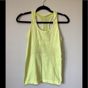Lululemon yellow racer back swiftly tech size 4